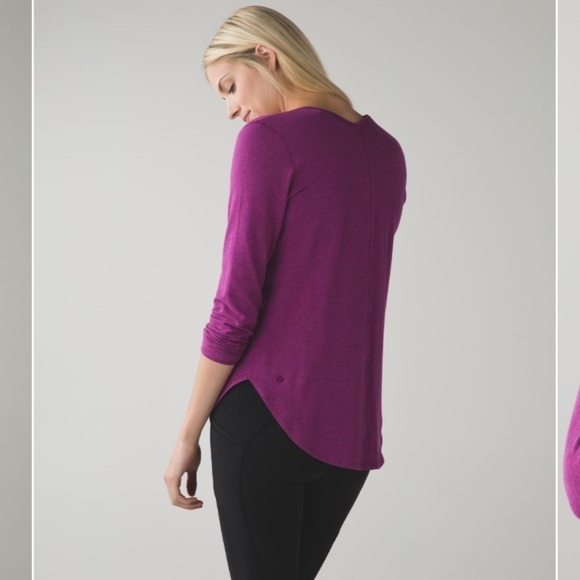 Lululemon Yogini 5 Year Long Sleeve Tee in Heathered Regal Plum - Picture 2 of 12
